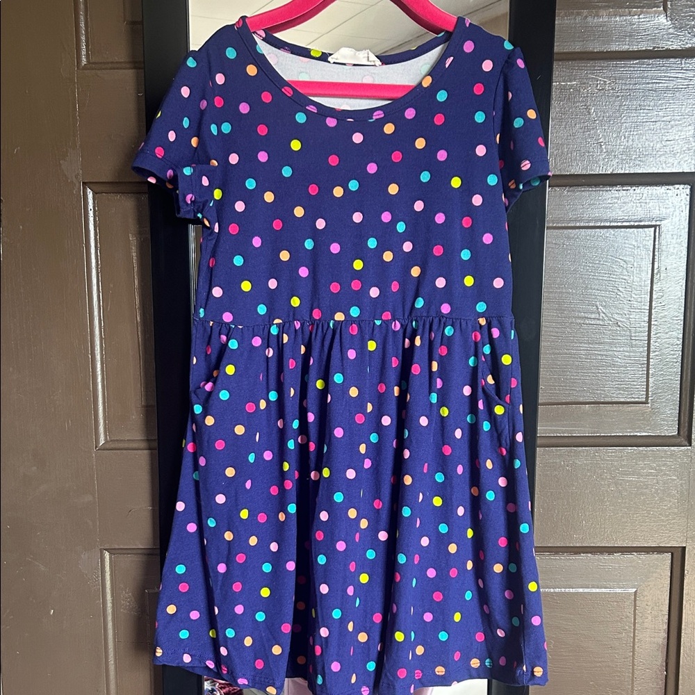 Emma & Elsa Colorful Polka Dot Kids Dress; size 5